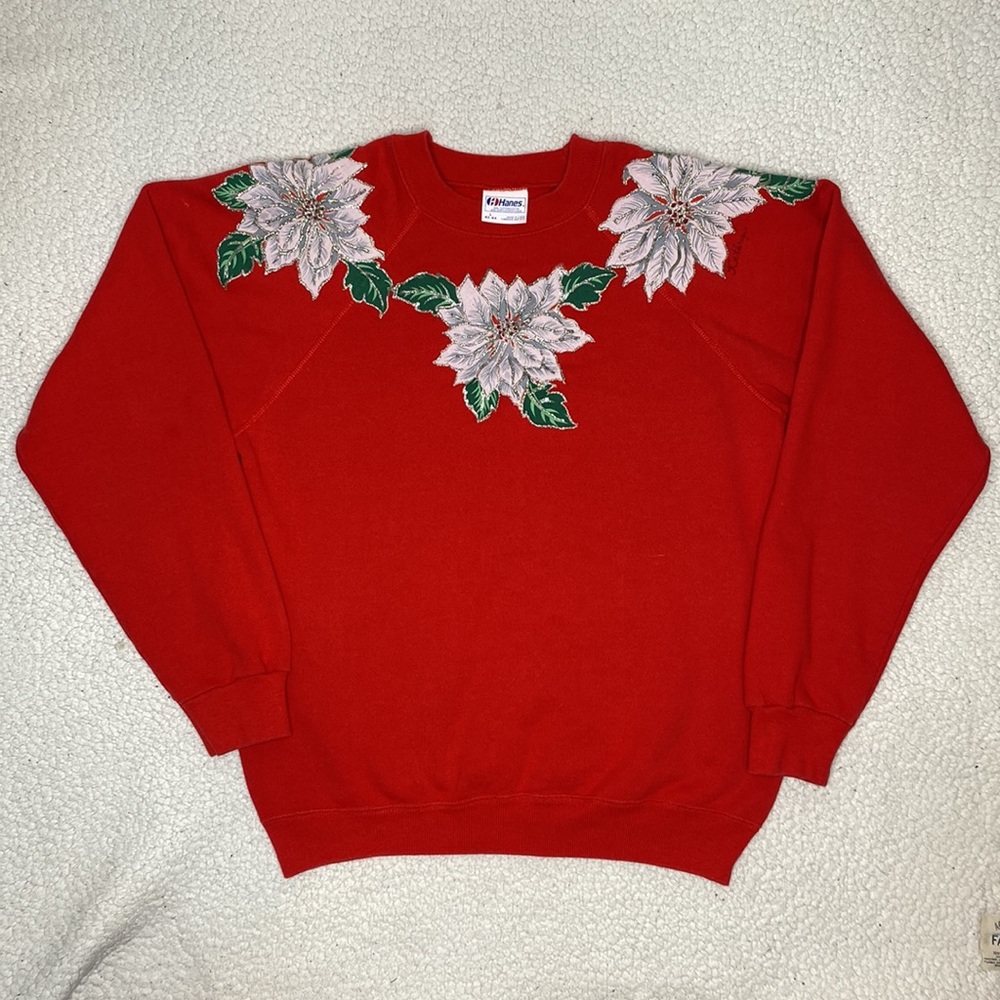 Vintage Hanes Homemade Mistletoe Holiday Sweatshirt: Size Large